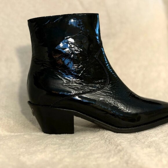 Zadig & Voltaire Woman's Black Ankle Boots Leather US 7.5 EU 38 New-No Tags - Picture 5 of 16